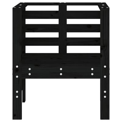vidaXL dārza krēsli, 2 gab., 61,5x53x71 cm, priedes masīvkoks, melni
