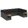 vidaXL Patio Sofa Set 9-vietīgs Black