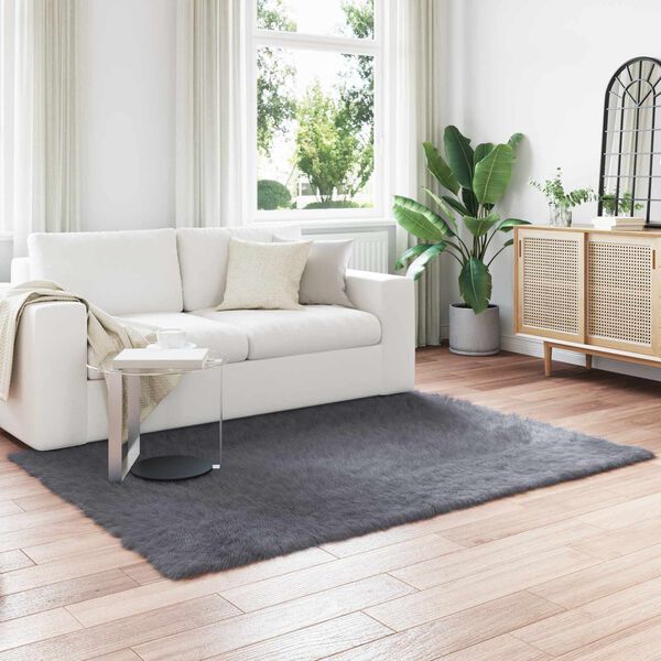 vidaXL Mākslīgā aitādas paklājs Tafalla Antracīts 160 x 230 cm