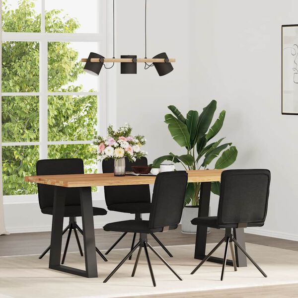 vidaXL virtuves krēsli, 4 gab., melns audums