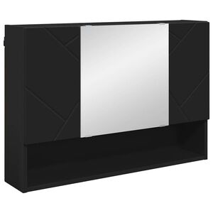 vidaXL Spoguļu skapis Melna 80 x 17 x 55 cm Inženierijas koks