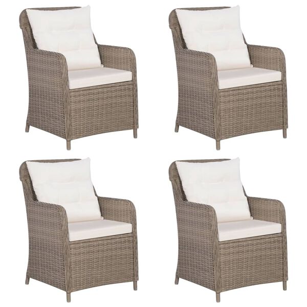 vidaXL 5-daļīgs dārza mēbeļu komplekts, brūns