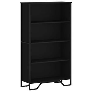 vidaXL grāmatplaukts, melns, 80x31x137,5 cm, inženierijas koks