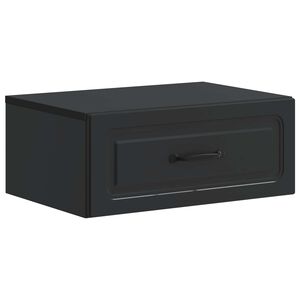 vidaXL Sienā stiprināms nakts skapis Melns 49 x 34,5 x 20 cm