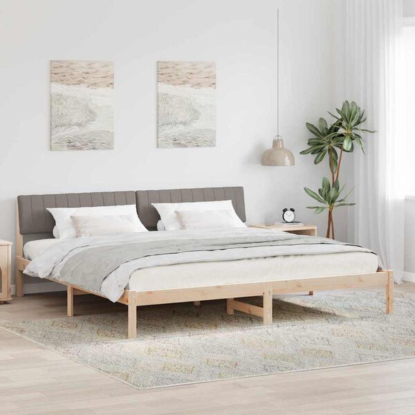 vidaXL Gultas rāmis Braun un taupe 160 x 200 cm Priedes masīvkoks