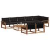 vidaXL Āra dīvānu komplekts ar spilvenu 9 pcs Dabīgs un melns