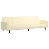 vidaXL 2-vietīga dīvāngulta, krēmkrāsas mākslīgā āda