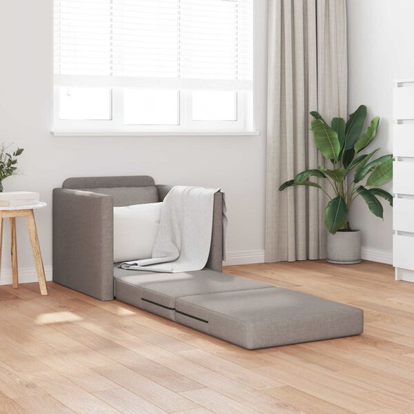 vidaXL Dīvāngulta 60cm Pelēkbrūna audums