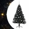 vidaXL Mākslīgais LED Ziemassvētku eglīte Melna 150 cm PVC
