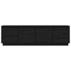 vidaXL TV skapītis, melns, 156x37x45 cm, priedes masīvkoks
