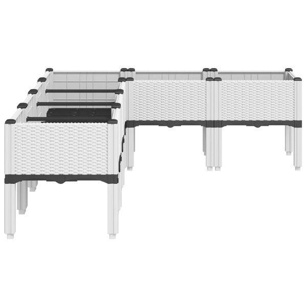 vidaXL dārza puķu kaste ar kājām, balta, 160x120x42 cm, PP