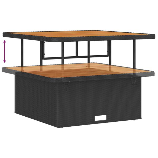 vidaXL Dārza dīvānu komplekts ar spilvenu 8 pcs Melna poliratāns