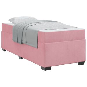 vidaXL Gultas rāmis ar matraci Rozā 80 x 200 cm audums