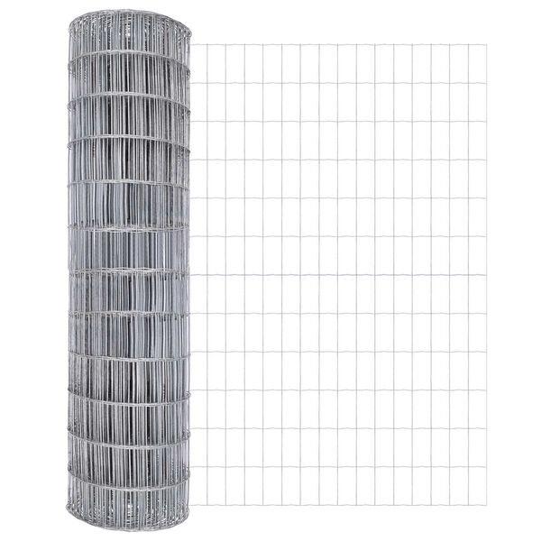 vidaXL Eiropas žogs Sudraba 1.4 x 10 m Karstās cinkotā dzelzs