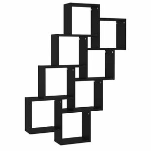 vidaXL kuba formas sienas plaukts melns 90x15x119 cm inženierijas koks