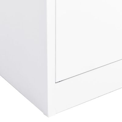 vidaXL biroja skapis, 90x40x180 cm, balts, tērauds