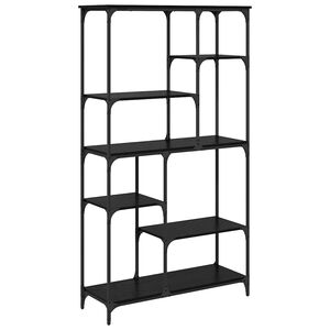 vidaXL Grāmatu plaukts Melns ozolkoks 99 x 35,5 x 176 cm