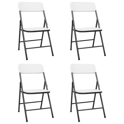 vidaXL saliekami dārza krēsli, 4 gab., HDPE, balti