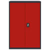 vidaXL dokumentu skapis, pelēks un sarkans, 90x40x140 cm, tērauds