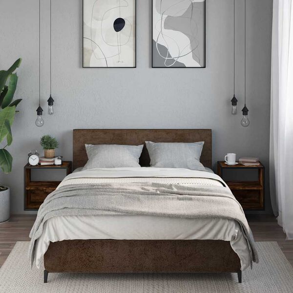 vidaXL sienas naktsskapītis, 2 gab., ozolkoka krāsa, 40x31x39,5 cm