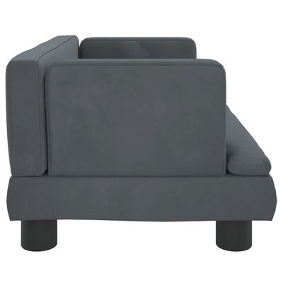 vidaXL bērnu dīvāns, tumši pelēks, 60x40x30 cm, samts