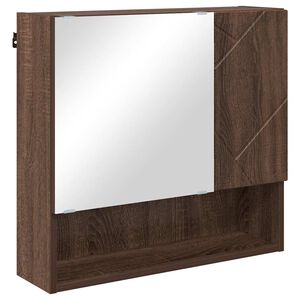 vidaXL Spoguļu skapis Brūns ozols 59 x 17 x 55 cm Inženierijas koks