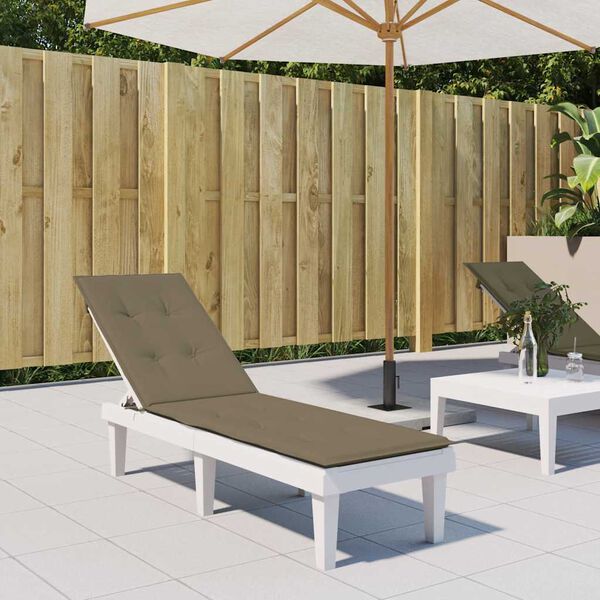 vidaXL atpūtas krēsla matracis, pelēkbrūns, (75+105) x 50 x 4 cm, audums