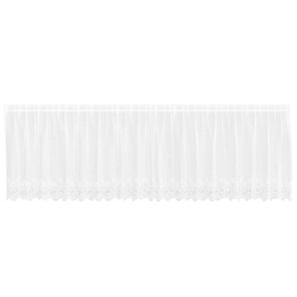 vidaXL Mežģīņu aizkars ar aizkariem Balts 120 x 500 cm Poliesters