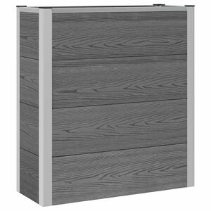 vidaXL Augstā puķu kaste Pelēka 75 x 30 x 22 cm WPC un alumīnijs