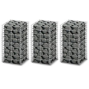 vidaXL gabionu komplekts, 3 gab., cinkota stieple, 25x25x50 cm