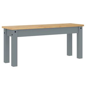 vidaXL sols PANAMA, balts, 105x30x45 cm, pelēks, priedes masīvkoks