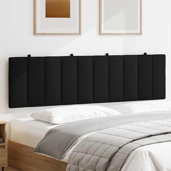 vidaXL galvgaļa spilvens, Hanko, melns, 180 cm, audums