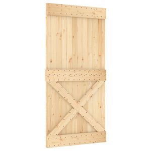 vidaXL Slīdo&scaron;ās durvis NARVIK Dabiska un melna 100 x 210 cm (213,5 cm)