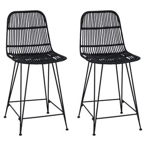 vidaXL Bāra krēsls 2 pcs Melns 44 x 54 x 96 cm Rattan un Tērauds