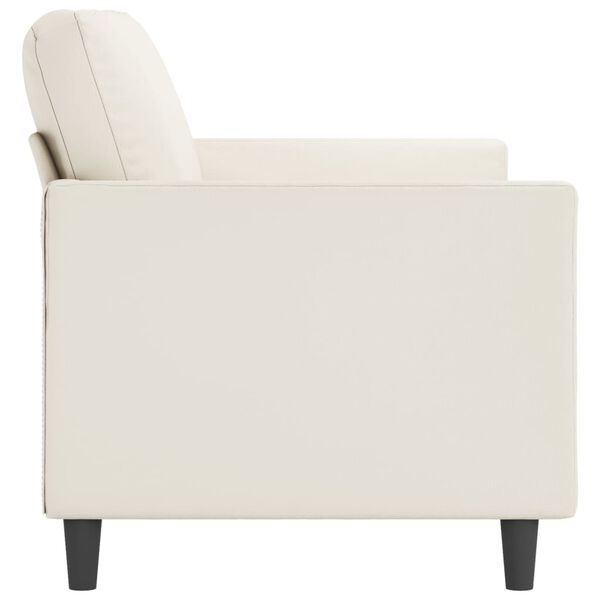 vidaXL divvietīgs dīvāns, krēmkrāsas, 140 cm, mākslīgā āda
