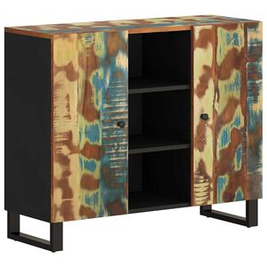 vidaXL kumode ar 2 durvīm, 90x33x75 cm, pārstrādāts masīvkoks