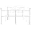 vidaXL gultas rāmis, balts metāls, 120x200 cm