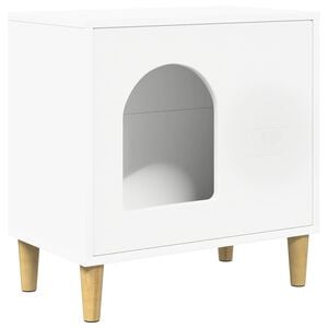 vidaXL Kaķu māja Balts 51 x 30 x 52 cm Inženierijas koks