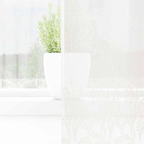 vidaXL Mežģīņu aizkars ar aizkariem Balts 280 x 150 cm Poliesters