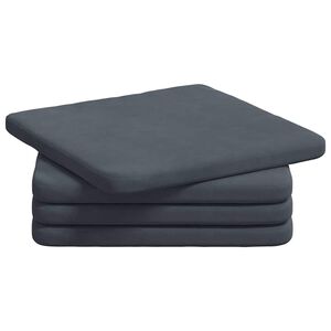 vidaXL Sēdvietas spilventiņi 4 gab. Samts Tum&scaron;i pelēks 40 x 40 x 3 cm