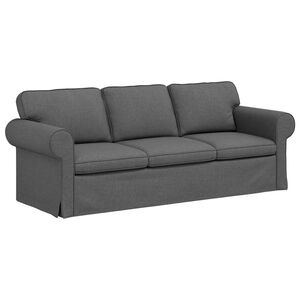 vidaXL Dīvāns Tum&scaron;i pelēks 215 x 82 x 80 cm audums