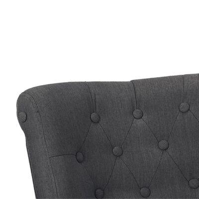 vidaXL franču stila atzveltnes krēsls, pelēks audums