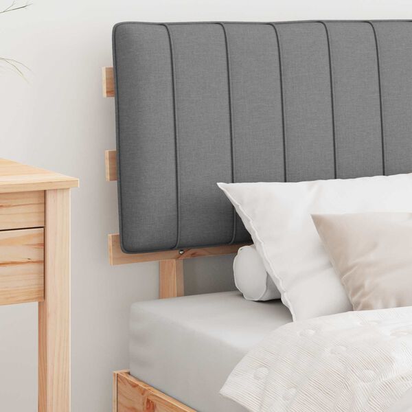 vidaXL Gultas rāmis ar polsterētu galvas balstu Gai&scaron;i pelēks