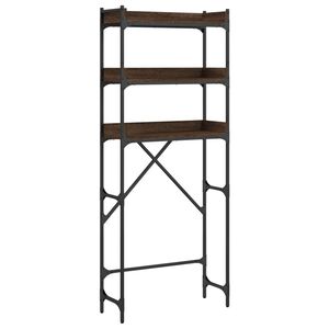 vidaXL veļasma&scaron;īnas plaukts, brūns, 67x25x163 cm, inženierijas koks