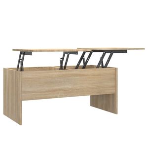 vidaXL kafijas galdiņ&scaron;, ozolkoka, 102x50,5x46,5 cm, inženierijas koks