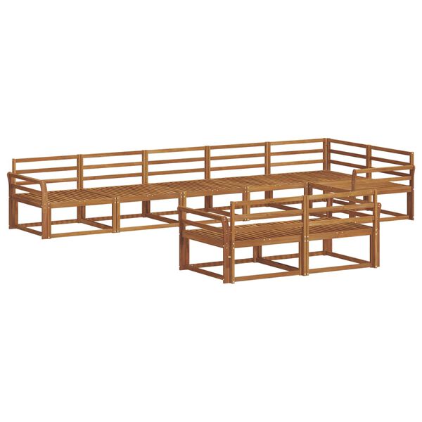 vidaXL Āra dīvānu komplekts 8 pcs Dabiska Cietā akācijas koks