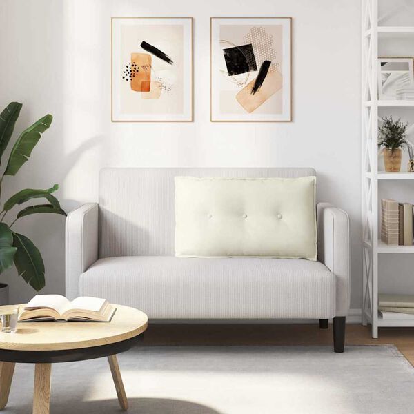 vidaXL Atpakaļ spilvens Krēmkrāsa 80 x 50 cm Korduroja audums