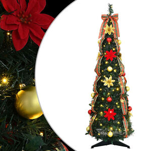 vidaXL Mākslīgā Ziemassvētku eglīte su 50 LED Zaļa 125 cm PVC