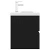 vidaXL skapītis ar iebūvētu izlietni, melns, skaidu plāksne