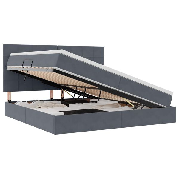 vidaXL Gulta ar uzglabā&scaron;anas vietu un matraci 200 x 200 cm Samts